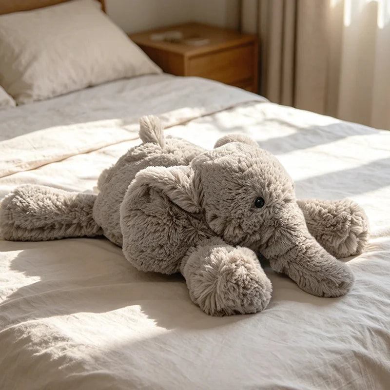 JellyCat Lying Elephant Monkey Plush Toy, 35/52cm Soft Stuffed Cartoon Animal Doll for Kids