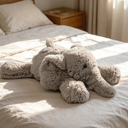 JellyCat Lying Elephant Monkey Plush Toy, 35/52cm Soft Stuffed Cartoon Animal Doll for Kids