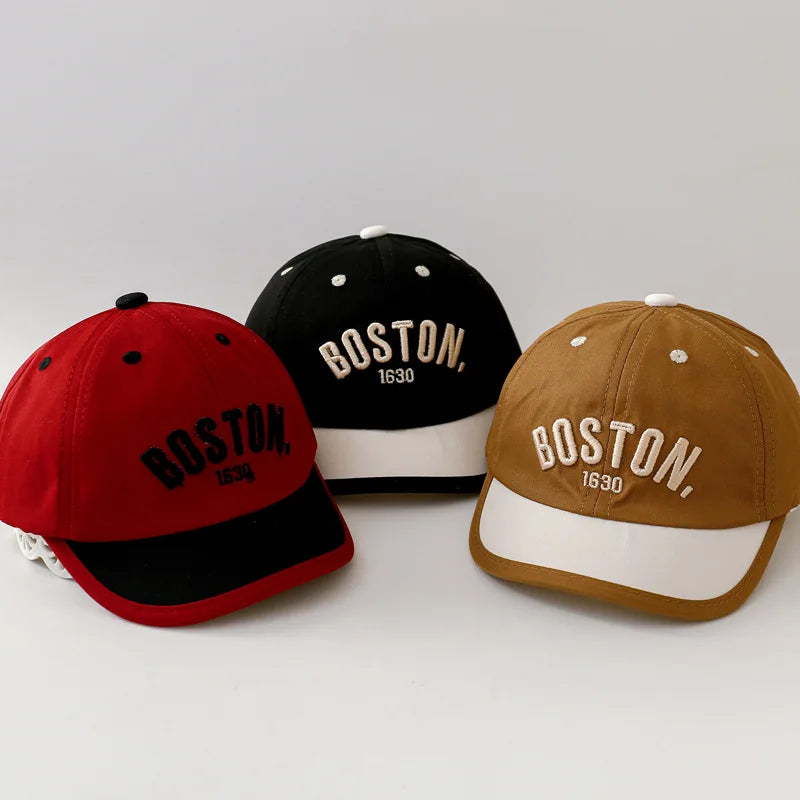 Baby Baseball Cap with Letter Embroidery – Short Brim Sun Hat for Boys and Girls