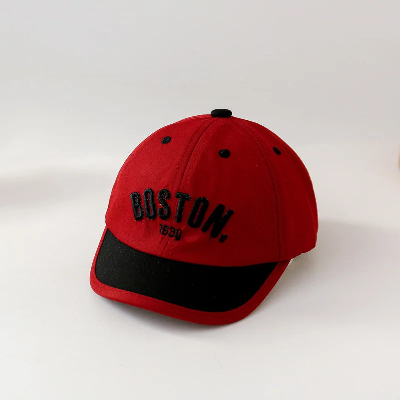 Baby Baseball Cap with Letter Embroidery – Short Brim Sun Hat for Boys and Girls