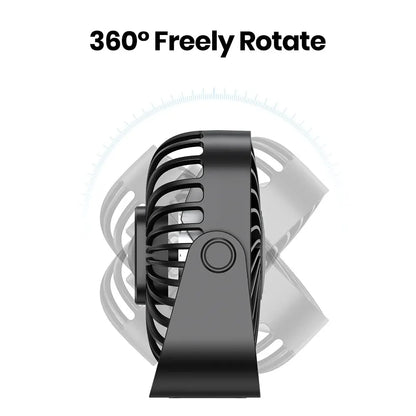 Portable USB Air Cooler Fan – Quiet 3-Speed Personal Desk Cooler