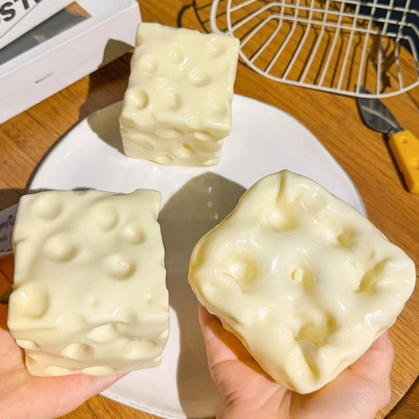 Taba Squishy Cheese Cube – Soft Squeeze Sensory Fidget Toy