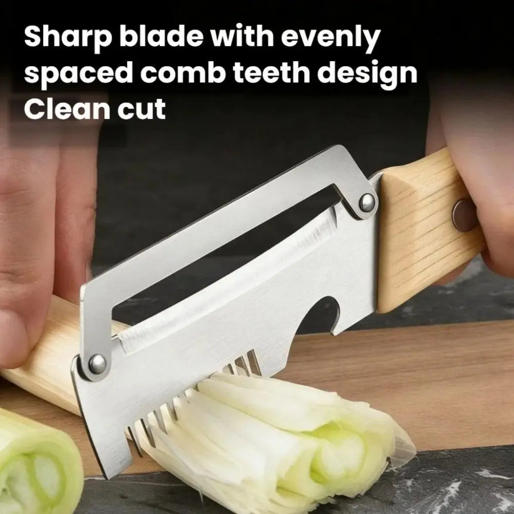 3-in-1 Vegetable Peeler Wooden Handle with Bottle Opener Kitchen Shredder Stainless Steel Peeling Tool for Fruit and Vegetable