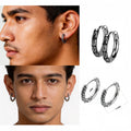 Gothic Floral Surgical Steel Hoop Earrings – Unisex Stainless Steel Jewellery