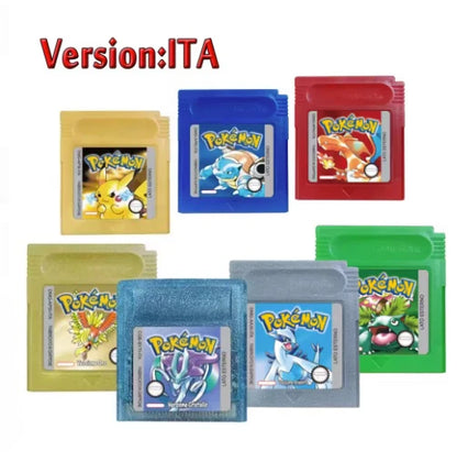 GBC Pokémon Game Cartridge, Red Blue Gold Silver Crystal Yellow Green, Multilingual