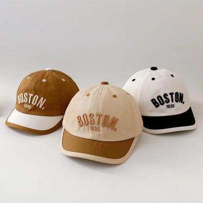 Baby Baseball Cap with Letter Embroidery – Short Brim Sun Hat for Boys and Girls