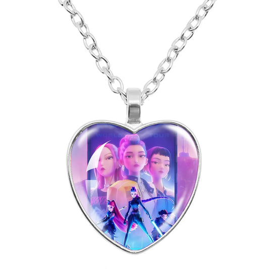 Anime Cartoon Necklace and Bracelet Set – Beaded Jewelry Accessories for Girls