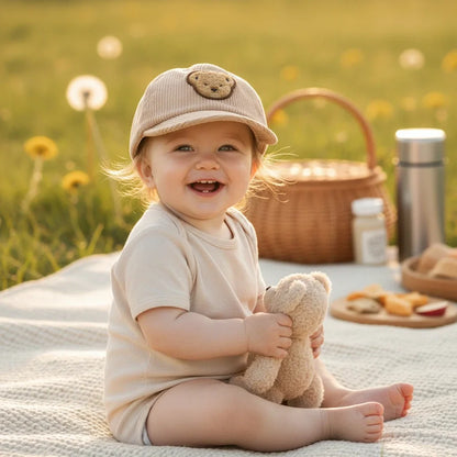 Baby Bear Baseball Cap – Soft Brim Windproof Hat for Boys and Girls