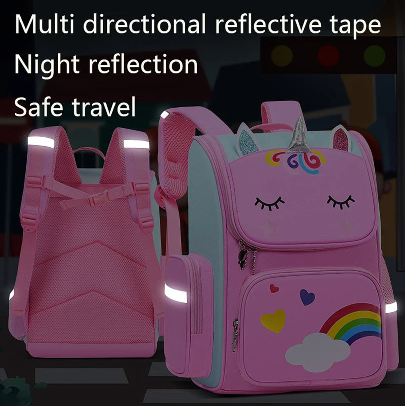 Unicorn Backpack for Girls – Waterproof Rainbow School Bag for Kids and Teens