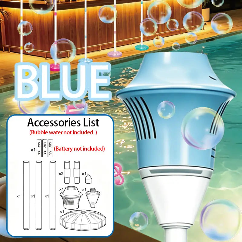 Outdoor Bubble Machine with Lights and Music for Kids and Adults