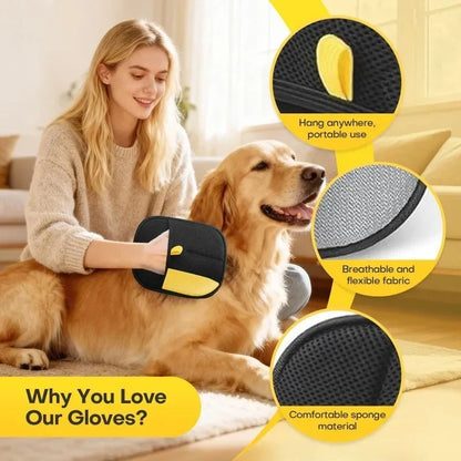 Reusable Pet Hair Removal Gloves – Electrostatic Grooming Gloves for Cats & Dogs