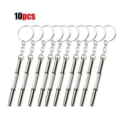 3-in-1 Mini Eyeglass Screwdriver – Keychain Repair Tool for Glasses, Sunglasses & Watches
