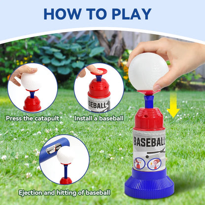 Kids Baseball Pitching Machine Toy Set – Automatic Ball Launcher for Outdoor Play