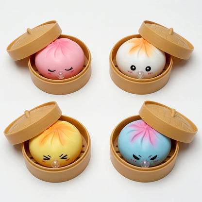 Dumpling Squeeze Bubble-Blowing Toy – Stretchy Squishy Fidget Sensory Toy