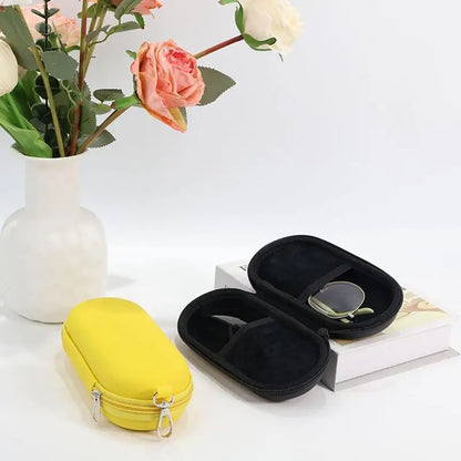 Double Eyeglasses Case – Hard Shell Dual Glasses Storage Case with Zipper and Clip for Eyeglasses & Sunglasses