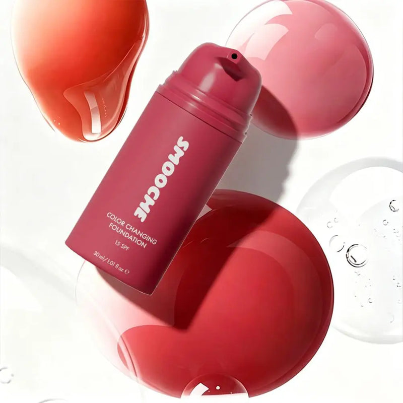 SMOOCHE Colour Changing Foundation 30ml – Self-Adjusting Makeup with Hyaluronic Acid & Vitamin E