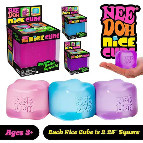 Schylling NeeDoh Nice Cube Sensory Toy – Soft Squishy Fidget Cube for Kids