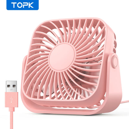 Portable USB Air Cooler Fan – Quiet 3-Speed Personal Desk Cooler