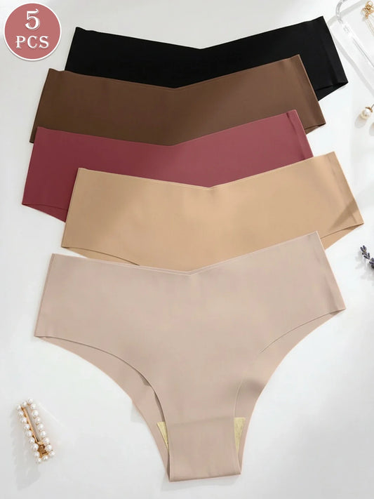 5-Pack Women’s Low-Rise Seamless Briefs – Comfortable Invisible Underwear