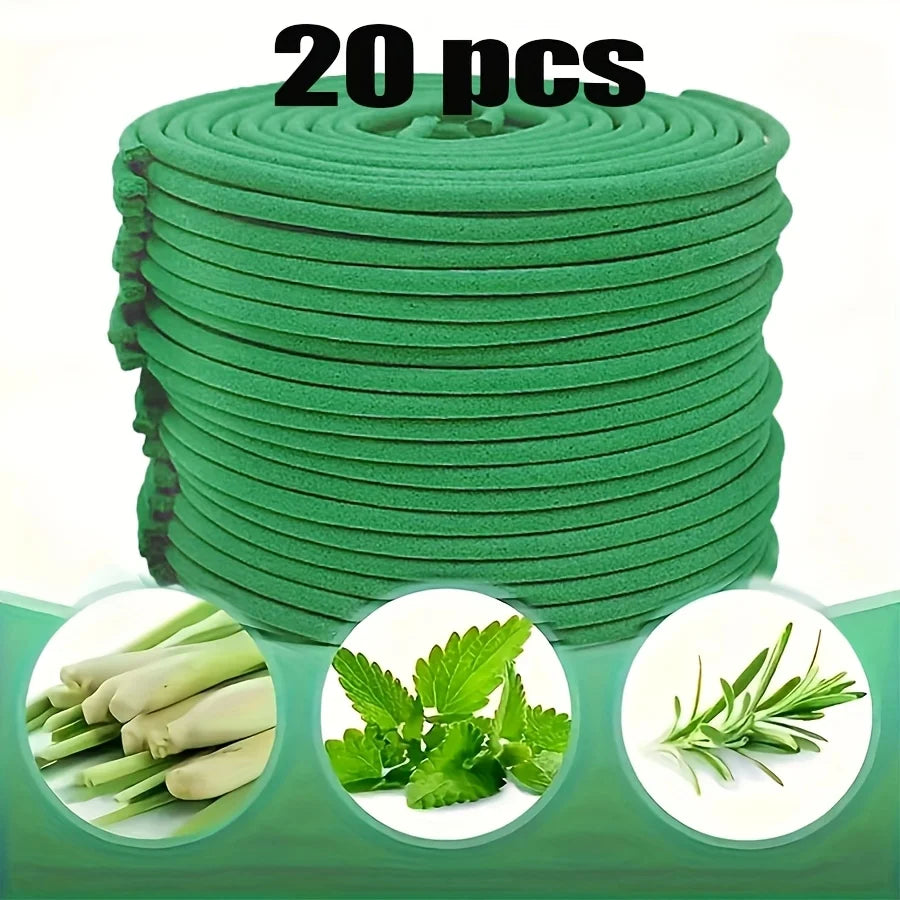 Citronella Incense Coils with Holder – Natural Lemongrass Scent for Outdoor Use (20 or 40 Pack)