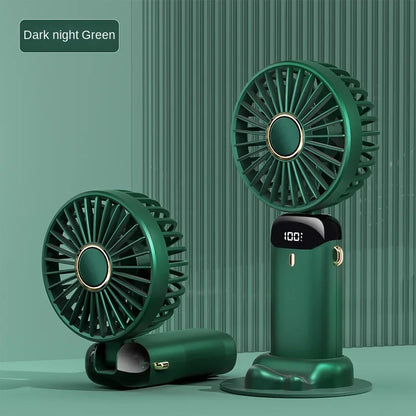 Portable Mini Air Cooler Fan – Rechargeable with Battery Display & Phone Holder