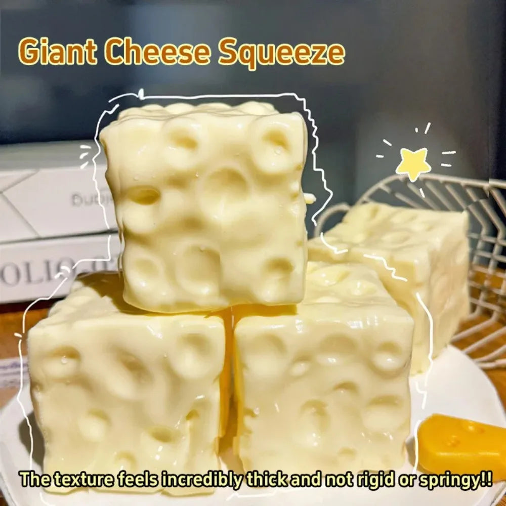 Cube de fromage mou Taba – Jouet sensoriel anti-stress à presser