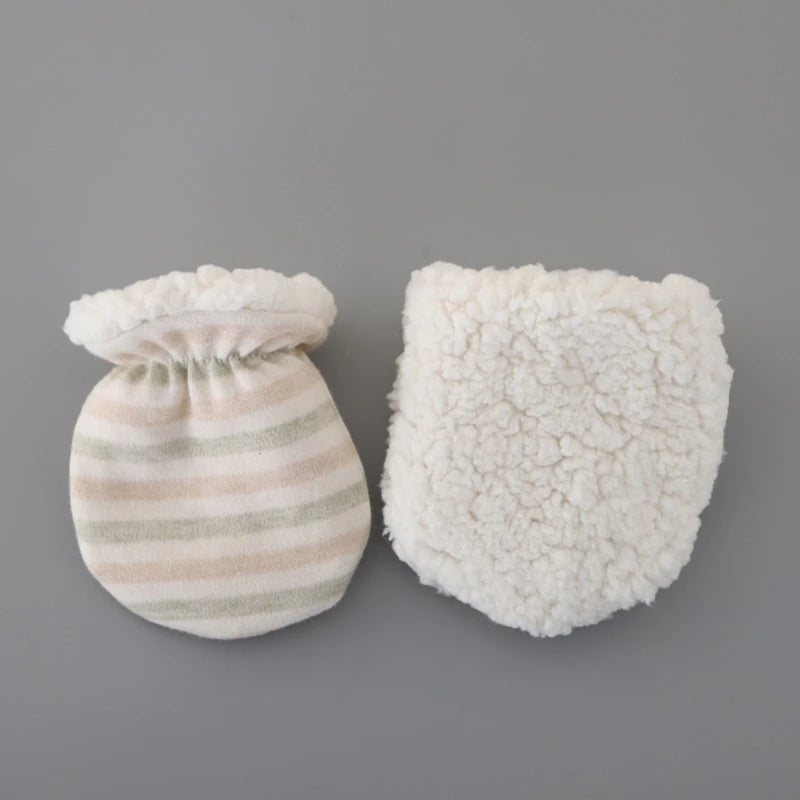 Newborn Baby Mittens Cotton Anti-Scratch Gloves Winter Infant Hand Protection