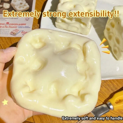 Cube de fromage mou Taba – Jouet sensoriel anti-stress à presser