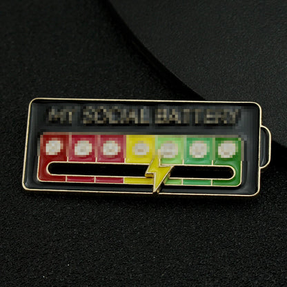 Mood Expression Enamel Pin – Social Battery Badge Brooch for Men & Women