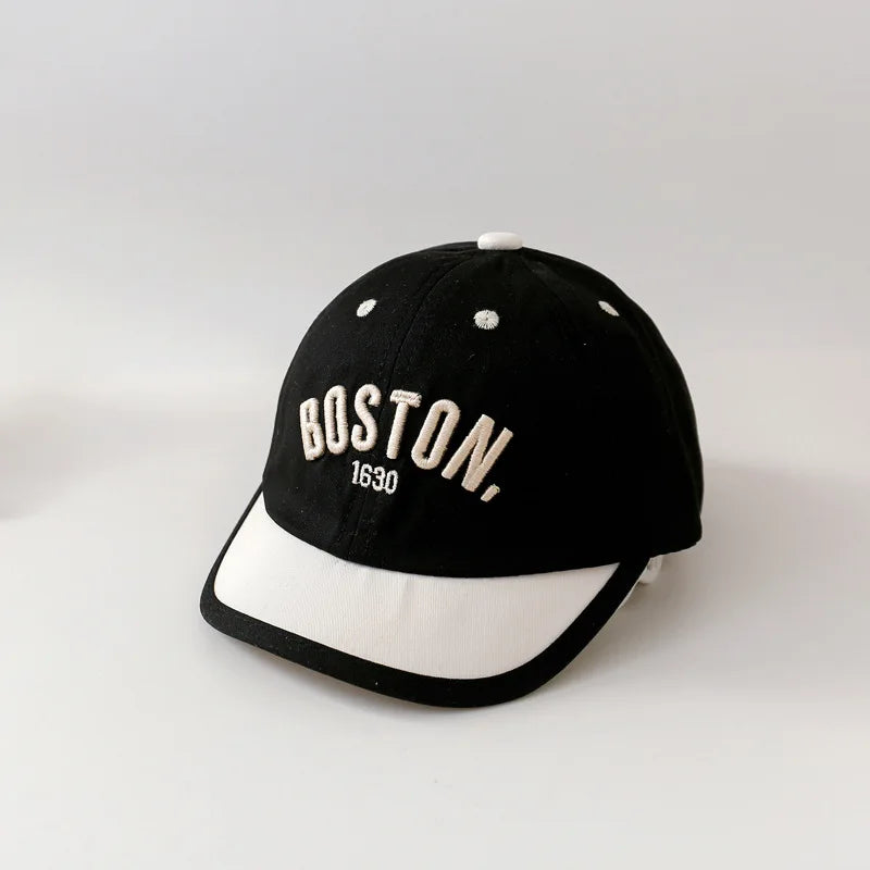 Baby Baseball Cap with Letter Embroidery – Short Brim Sun Hat for Boys and Girls