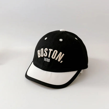 Baby Baseball Cap with Letter Embroidery – Short Brim Sun Hat for Boys and Girls