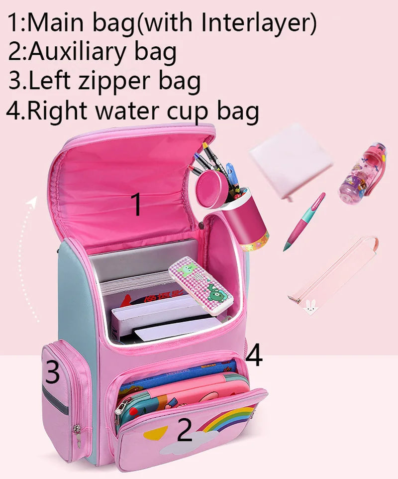 Unicorn Backpack for Girls – Waterproof Rainbow School Bag for Kids and Teens