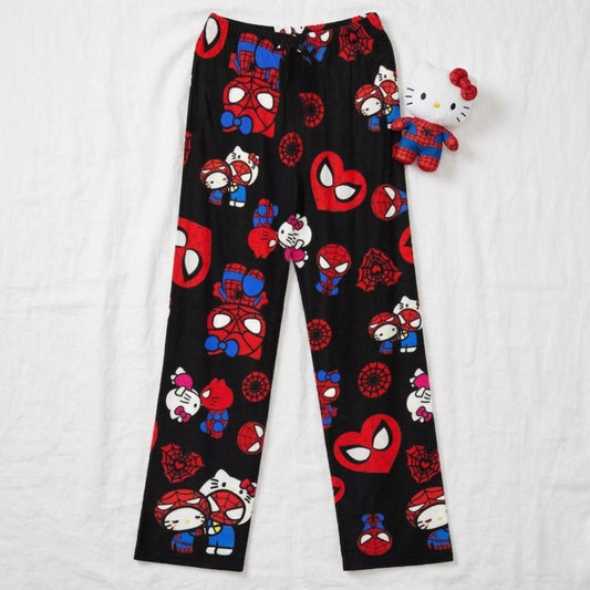 Hello Kitty Sanrio Flannel Sleep Pants for Women – Warm Loose Casual Lounge Pajama Pants