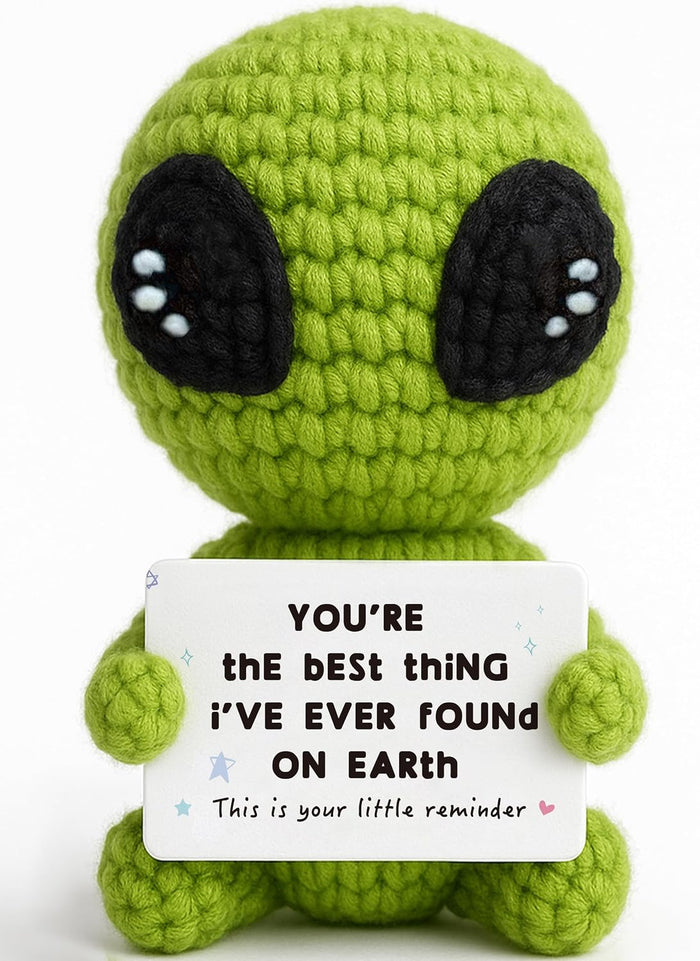 Crochet Alien Plush Toy – Cute Handmade Love Gift for Him, Her, Boyfriend or Girlfriend
