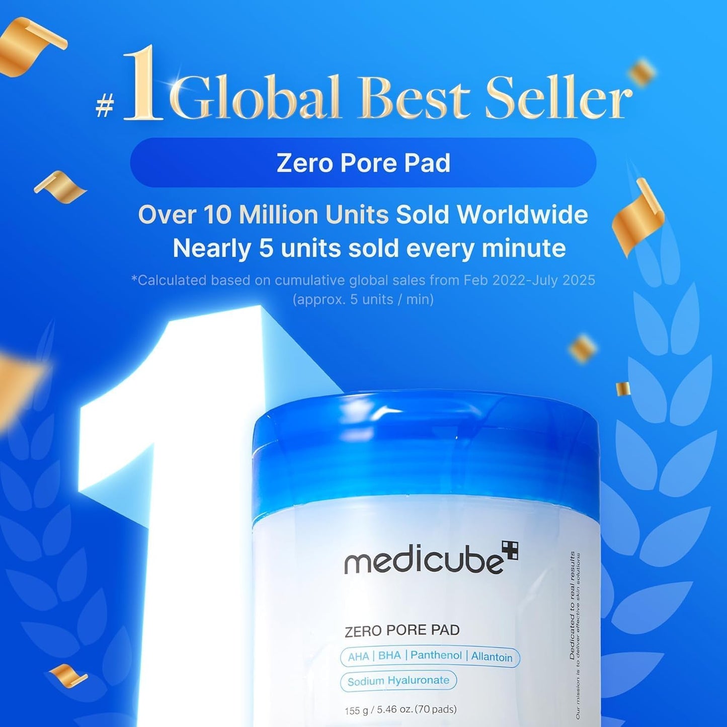 MEDICUBE Zero Pore Pad 2.0 – Exfoliating Facial Toner Pads 70 Pads 155g