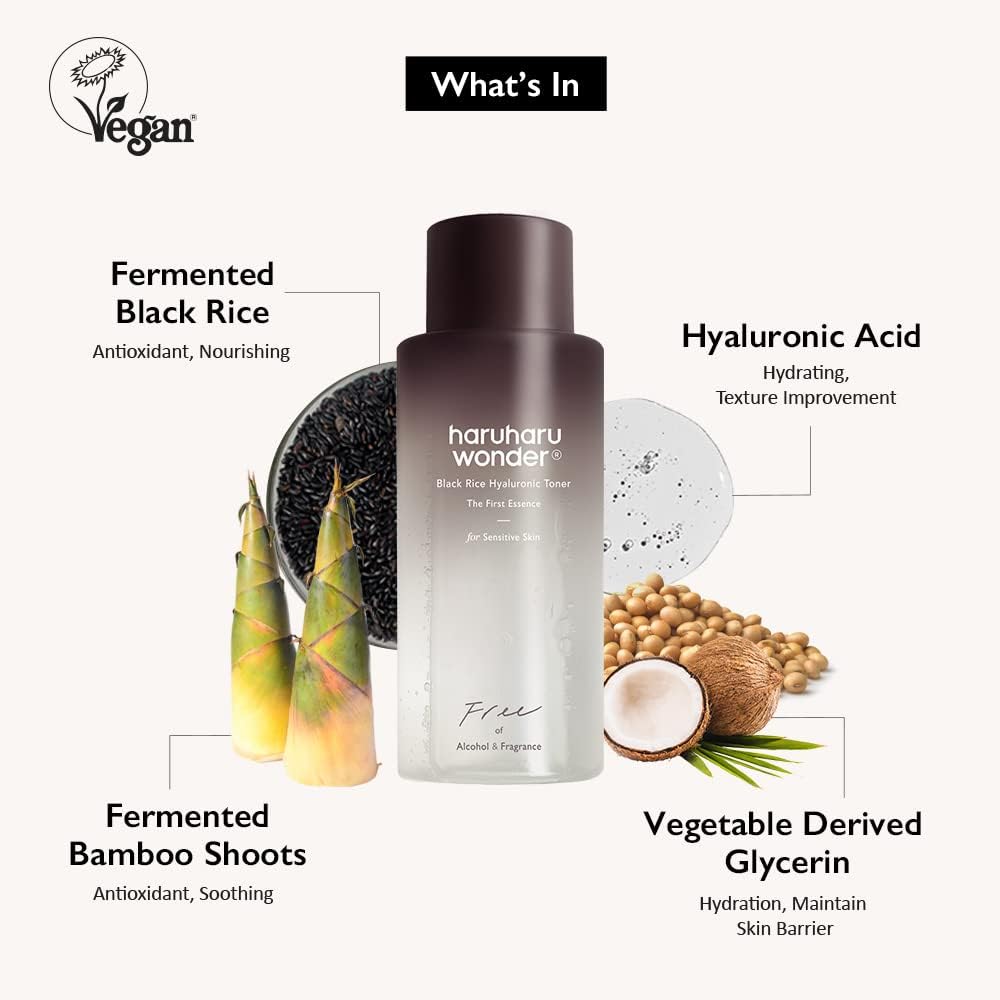 Haruharu Wonder Black Rice Hyaluronic Toner 150ml – Fragrance-Free Facial Toner for Sensitive Skin