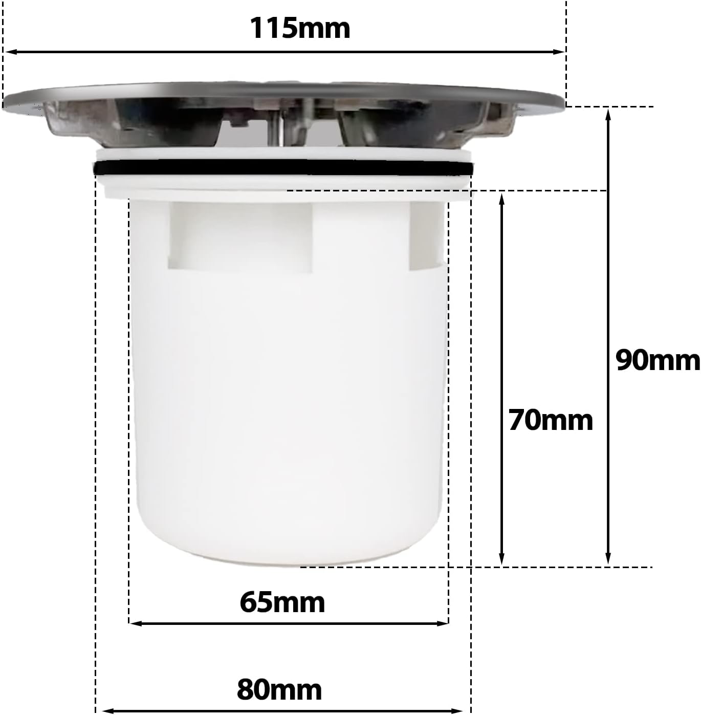 Shower Drain Cover Replacement – 90mm/115mm Chrome High Flow Waste Cover