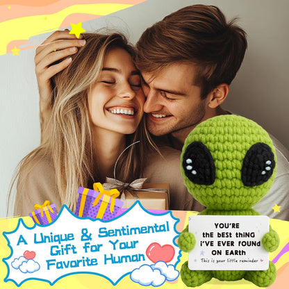 Crochet Alien Plush Toy – Cute Handmade Love Gift for Him, Her, Boyfriend or Girlfriend
