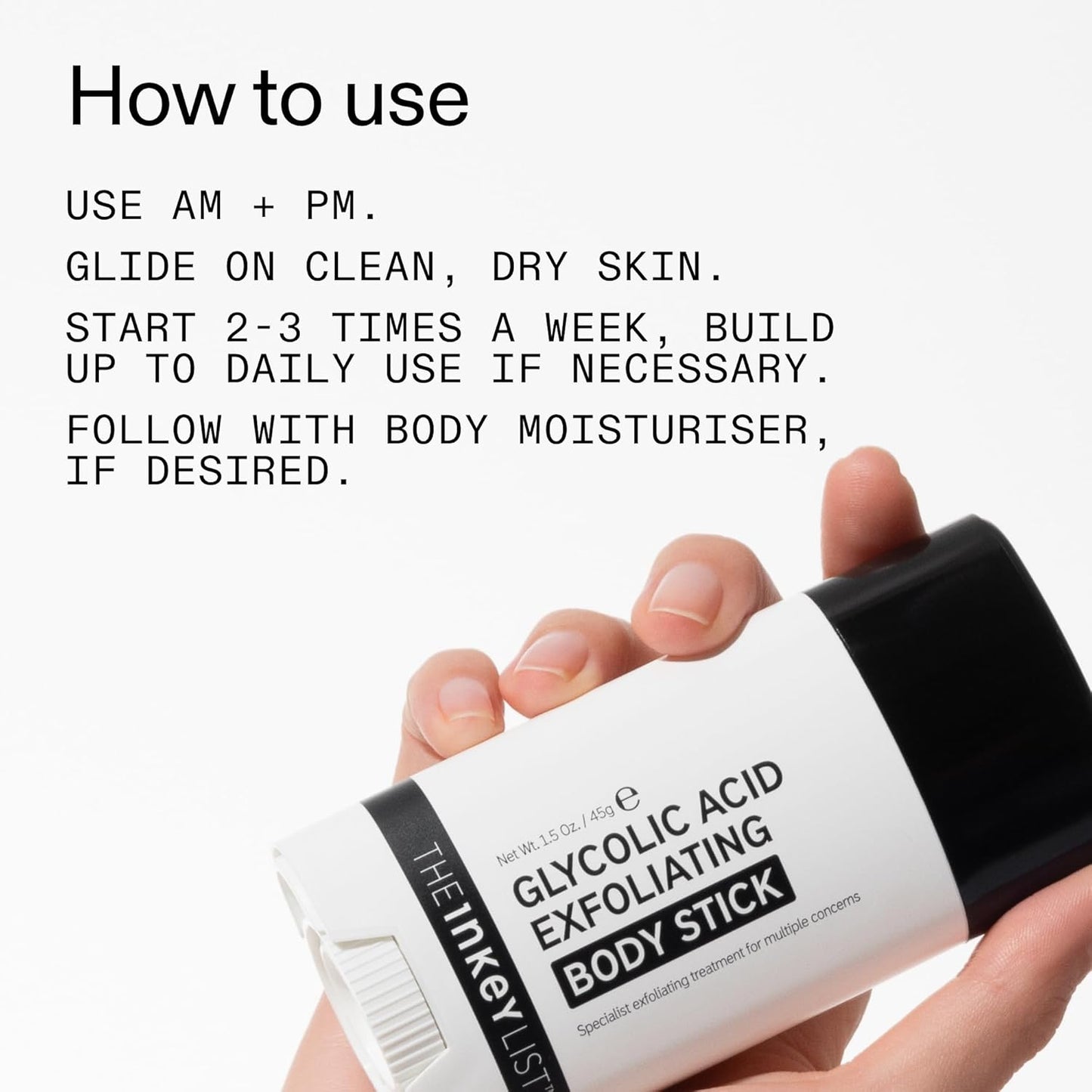 The INKEY List Glycolic Acid Body Stick 45g – 7% Glycolic Acid & Salicylic Acid