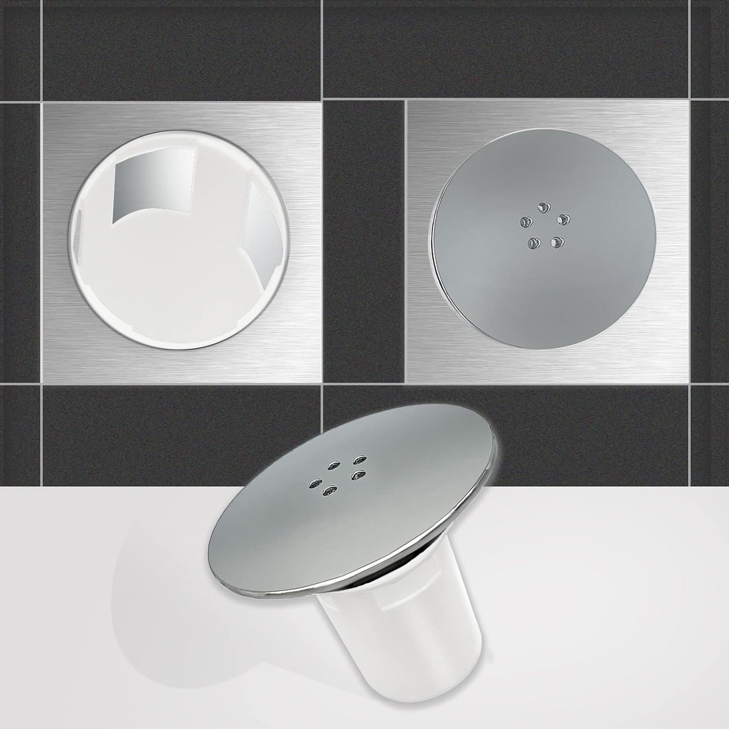 Shower Drain Cover Replacement – 90mm/115mm Chrome High Flow Waste Cover