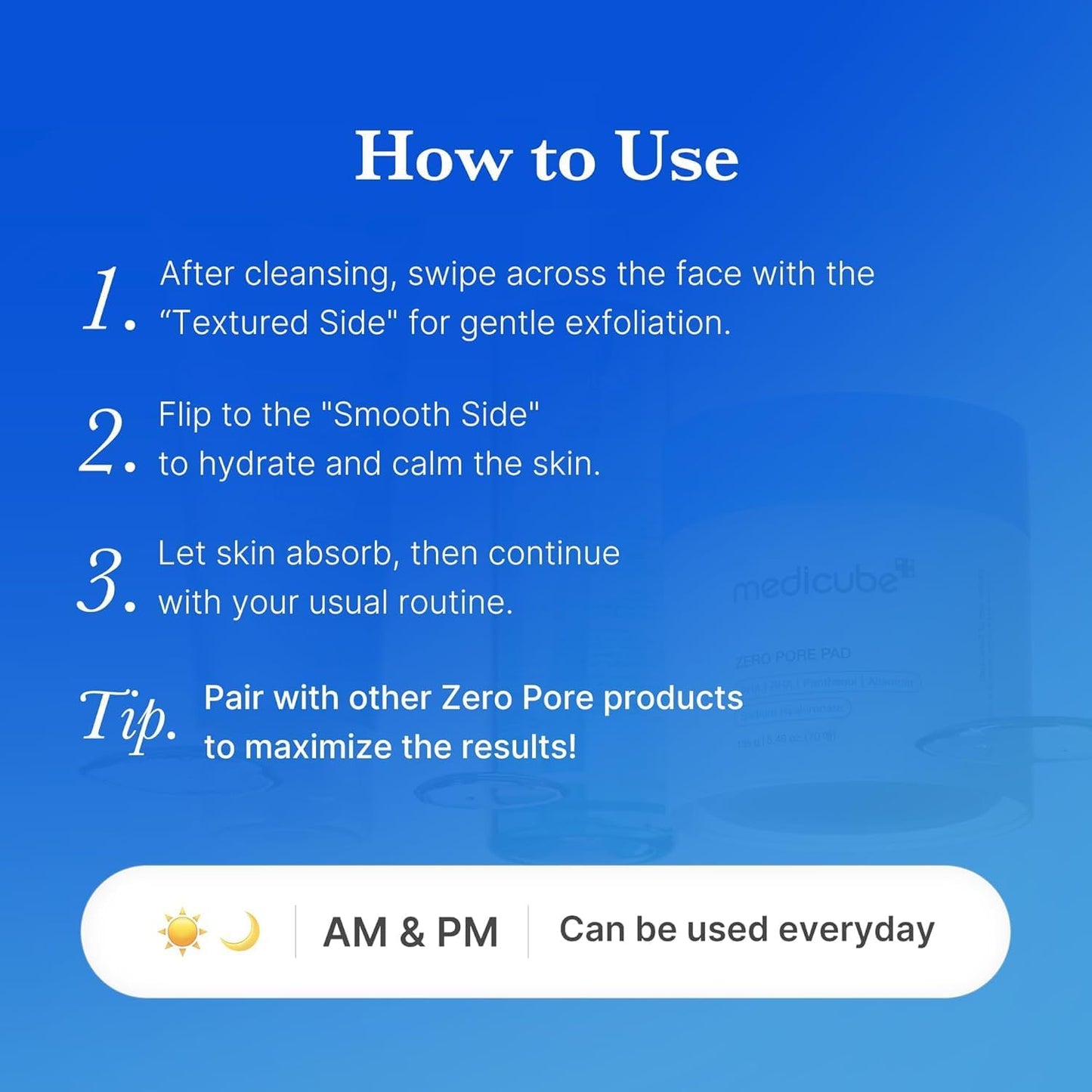 MEDICUBE Zero Pore Pad 2.0 – Exfoliating Facial Toner Pads 70 Pads 155g