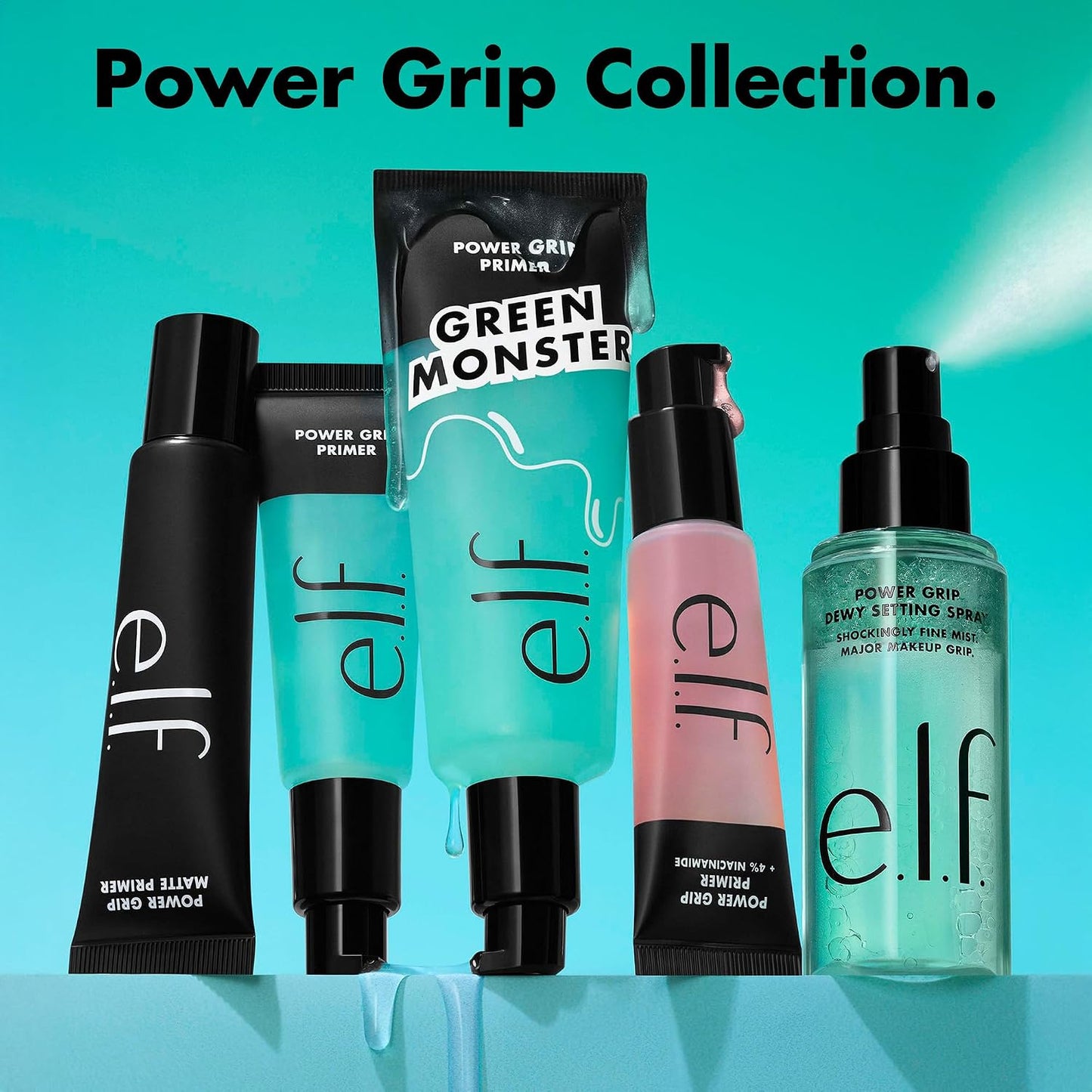 e.l.f. Power Grip Primer – Pink & Green Hydrating Gel Face Primer Smoother Makeup