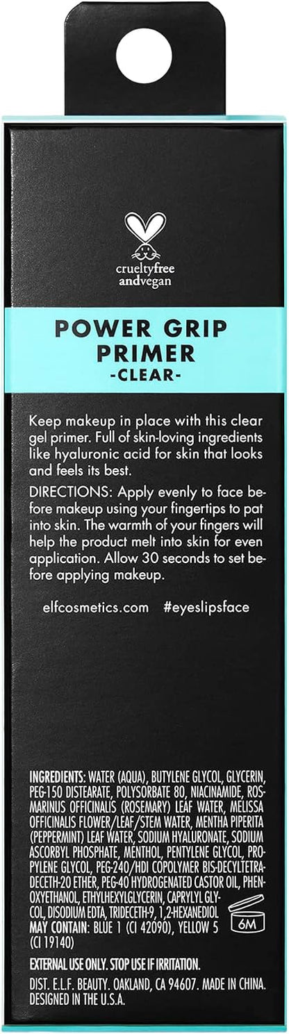 e.l.f. Power Grip Primer – Pink & Green Hydrating Gel Face Primer Smoother Makeup