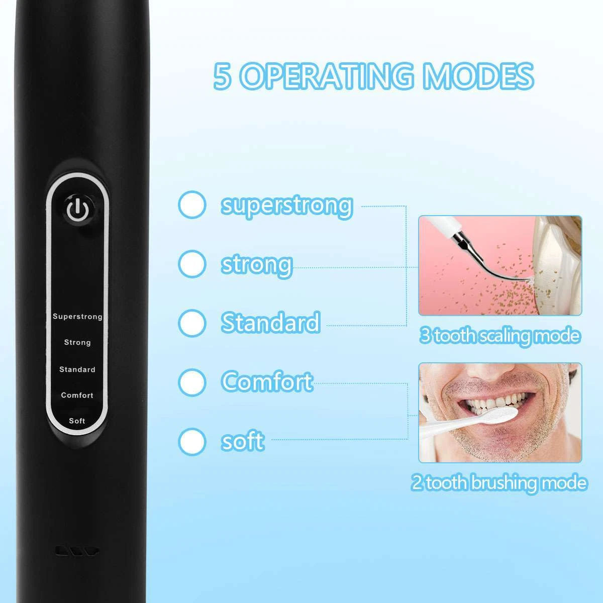 Ultrasonic Electric Tooth Cleaner – Plaque & Tartar Remover Dental Cleaning Tool