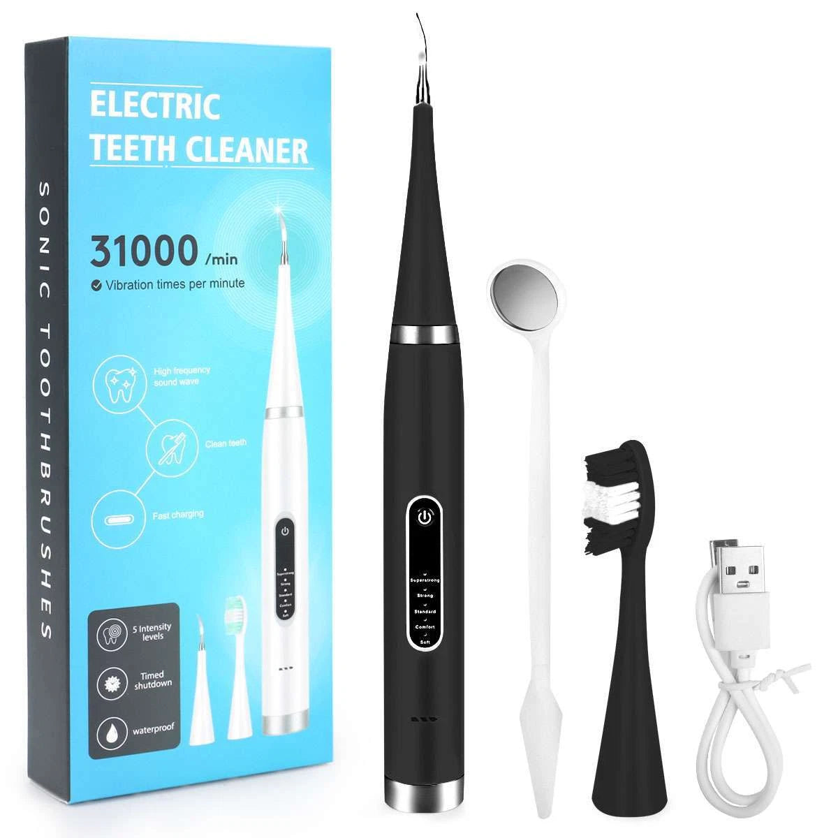 Ultrasonic Electric Tooth Cleaner – Plaque & Tartar Remover Dental Cleaning Tool