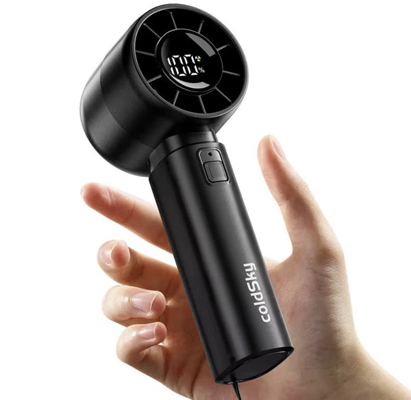 ColdSky Handheld Mini Fan – Portable Rechargeable Fan with 4000mAh Battery and Digital Display